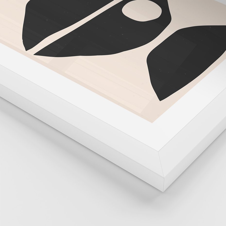 Zestaw obrazy w ramie, plakaty - abstrakcja, minimalizm, kształty - rama biała