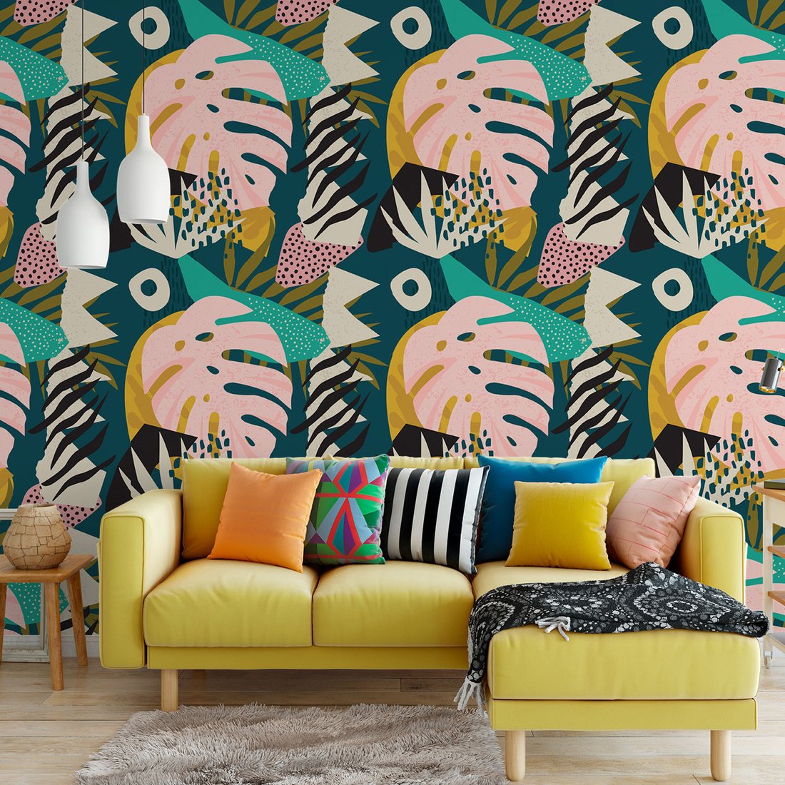 Tapeta - liście, abstrakcja, plamy