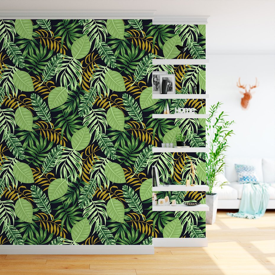 Tapeta - liście, wzór, tło