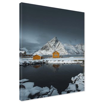 Obraz na płótnie - góry, śnieg, domki