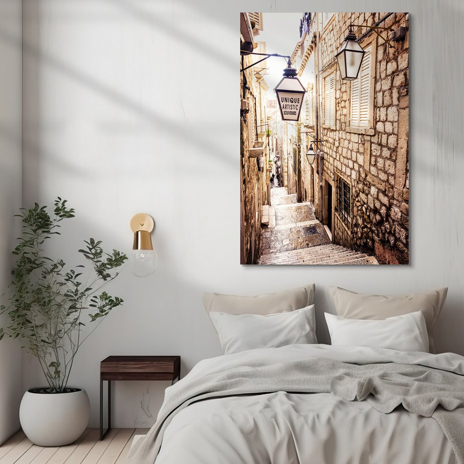 Obraz na płótnie - uliczka, schody, miasto