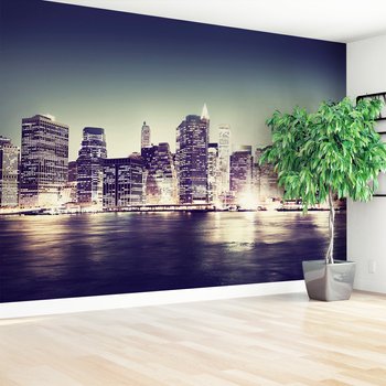 Fototapeta - miasto, noc, woda