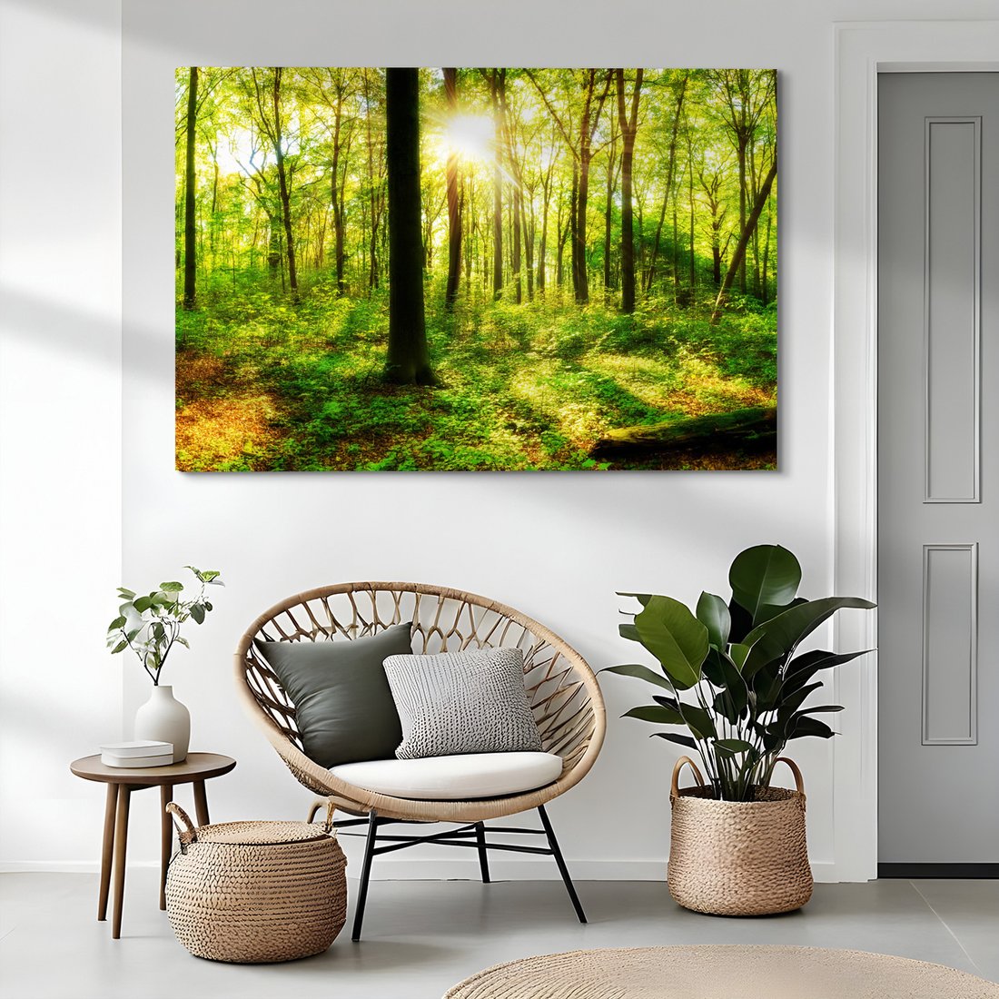 Obraz na płótnie - las, drzewa, słońce