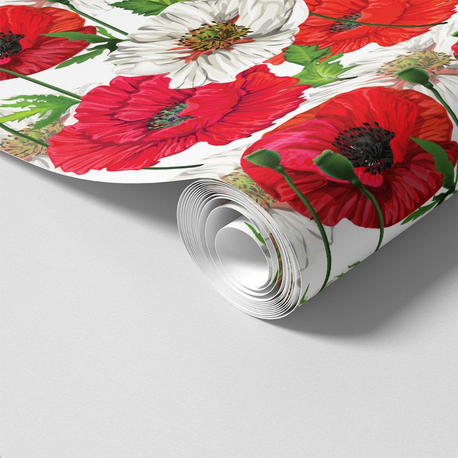 Tapeta - maki, liście, pąki