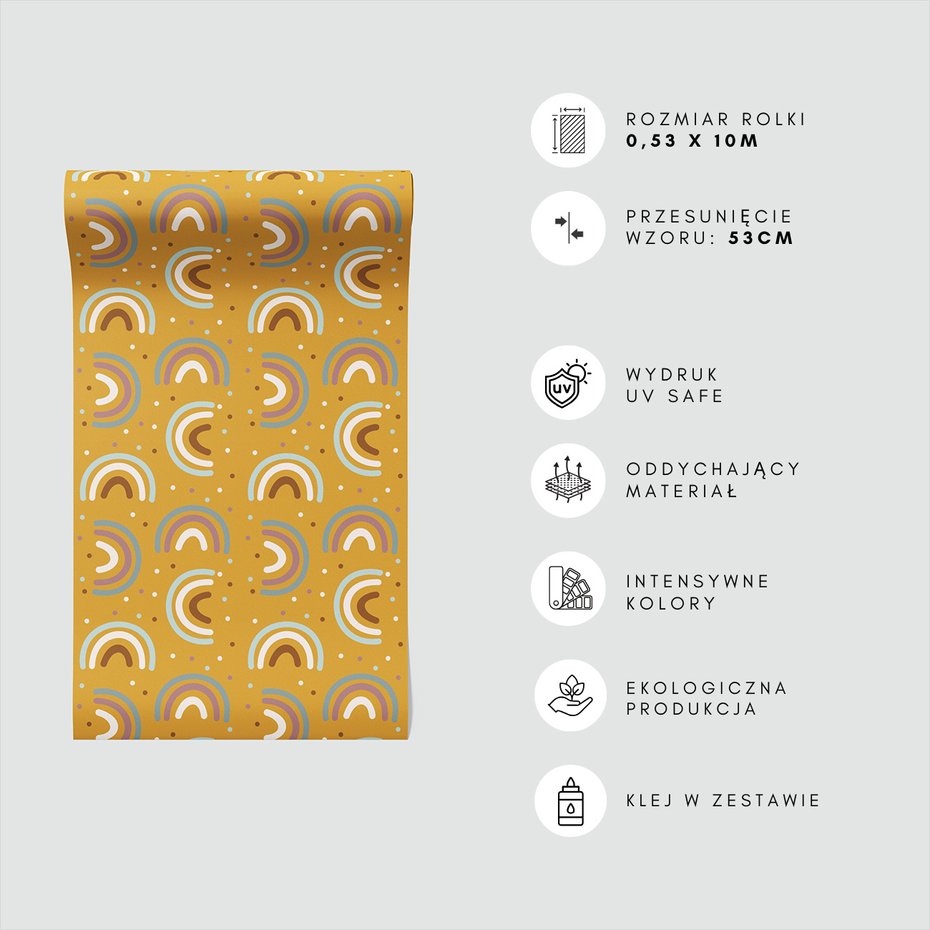 Tapeta - dziecięca, łuk, kropki, tło