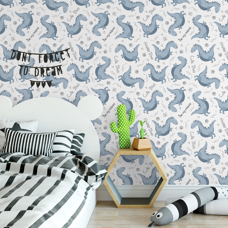 Tapeta - dziecięca, dinozaury, przyjaciel,