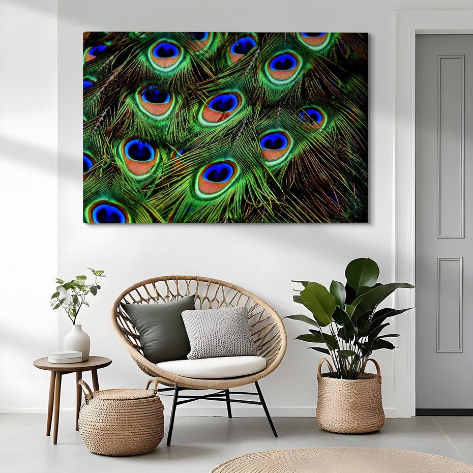 Obraz na płótnie - pawie pióra, pióra, abstrakcja