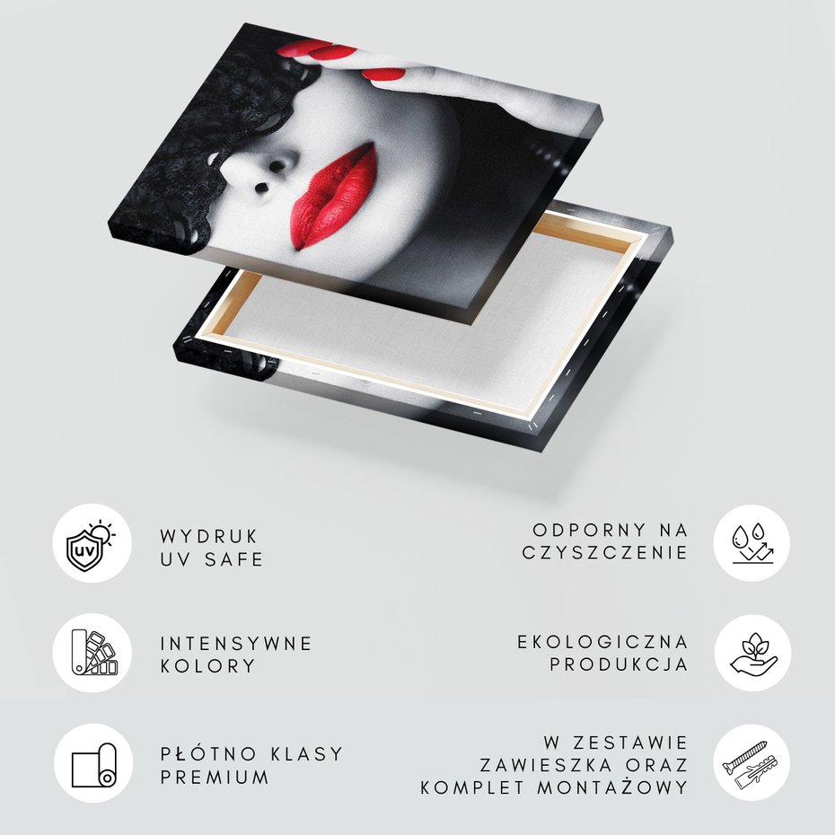 Obraz na płótnie - kobieta, usta, maska