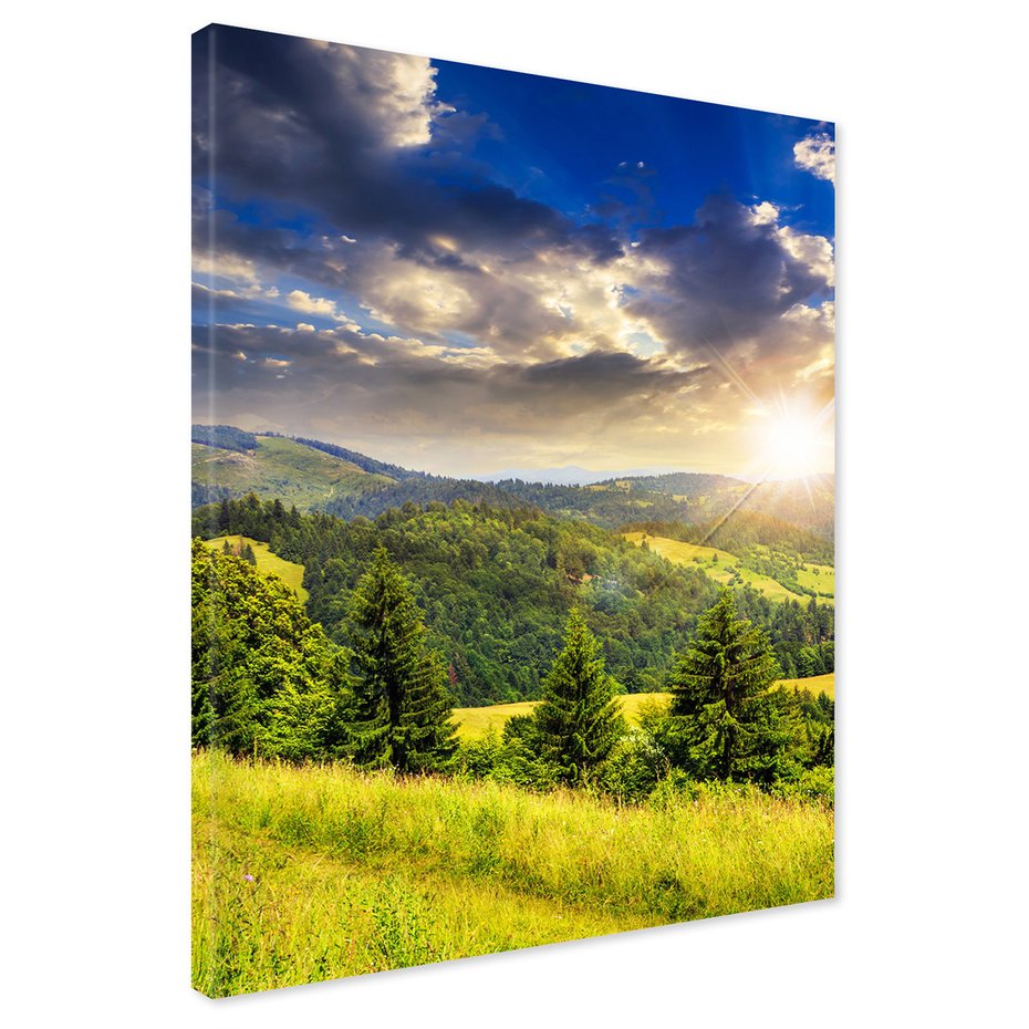 Obraz na płótnie - góry, las, niebo