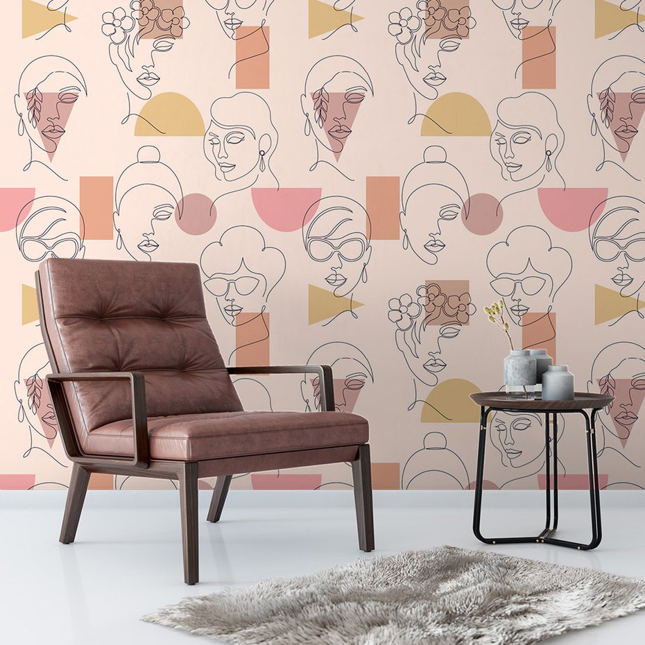 Tapeta - twarz, portret, geometria