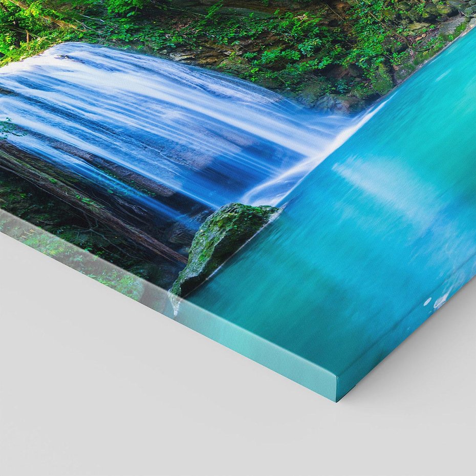 Obraz na płótnie - wodospad, las, woda