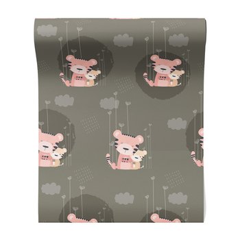 Tapeta - dziecięca, tygrysy, miłość, chmury