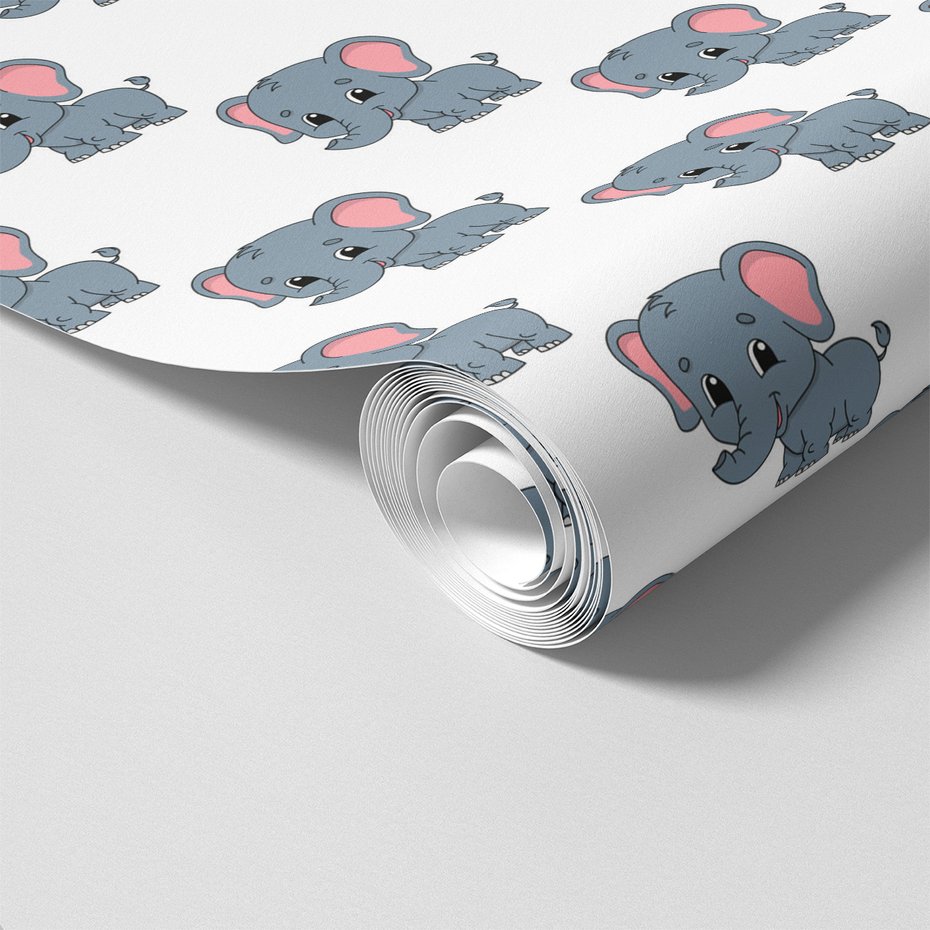 Tapeta - dziecięca, słoń, ilustracja,