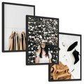 Zestaw obrazy w ramie, plakaty - ubrania, kobieta, styl - rama czarna
