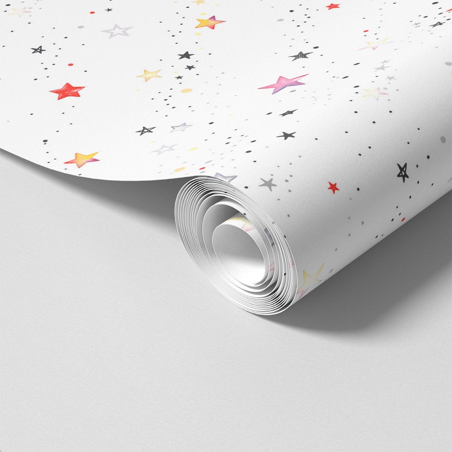 Tapeta - dziecięca, gwiazdy, konstelacje, kropeczki