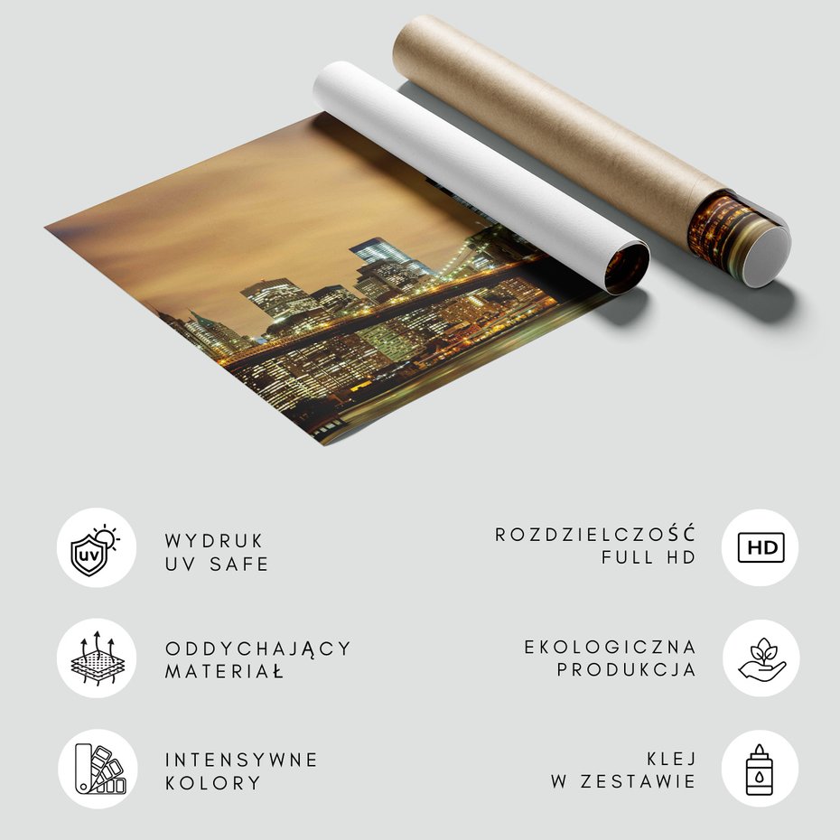 Fototapeta - miasto, most, noc