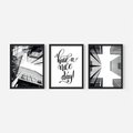 Zestaw obrazy w ramie, plakaty - architektura, budynki, miejski - rama czarna