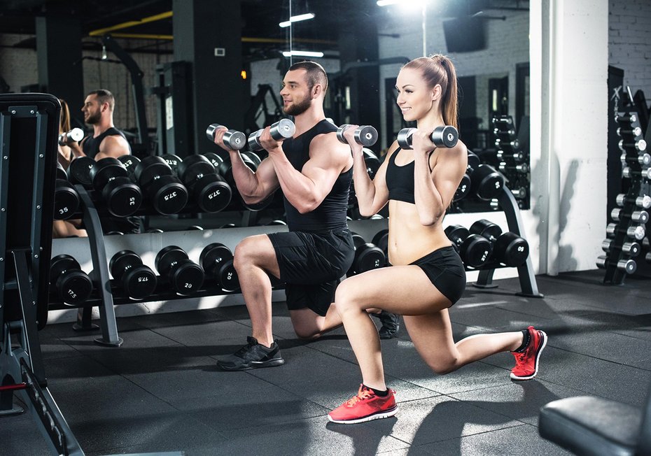 Fototapeta - siłownia, ćwiczenia, ciężary