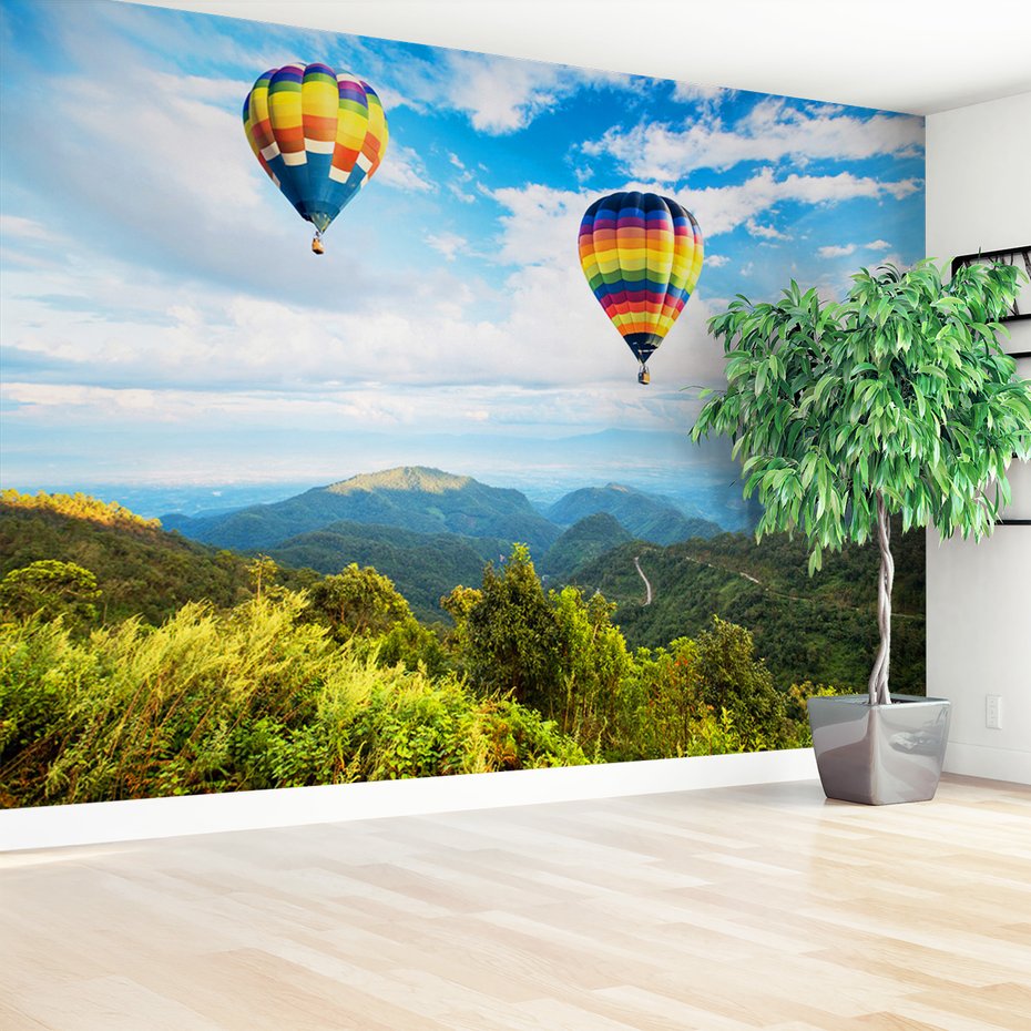 Fototapeta - balony, krajobraz, góry