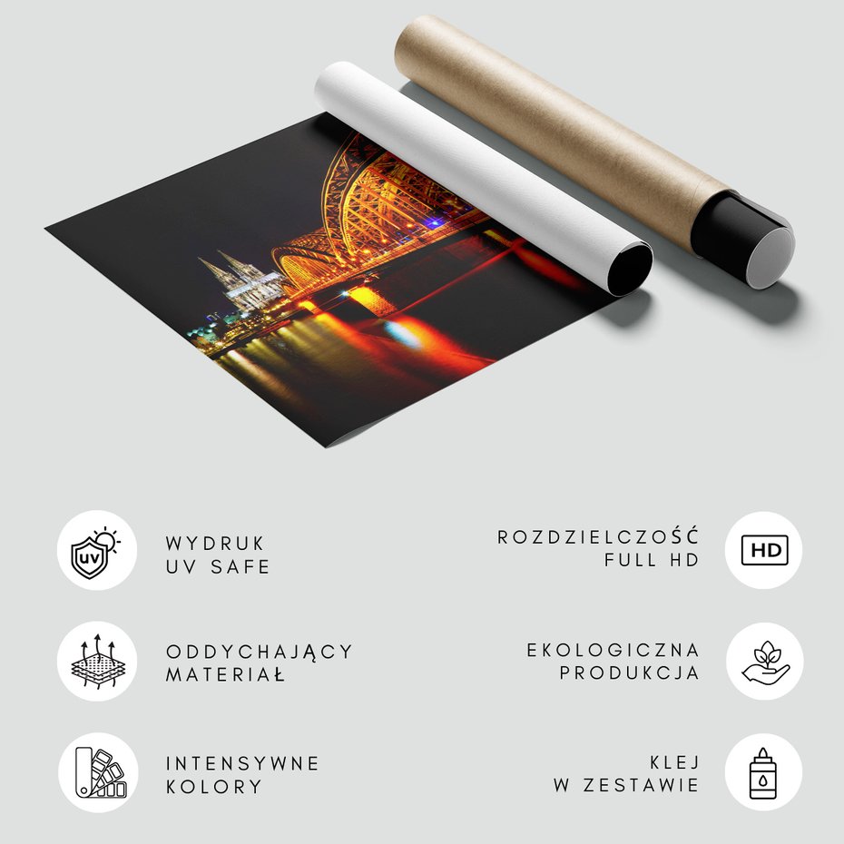 Fototapeta - most, noc, miasto