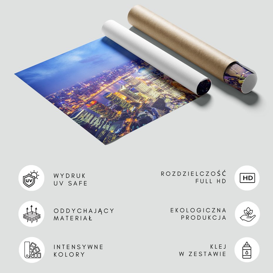 Fototapeta - miasto, noc, panorama