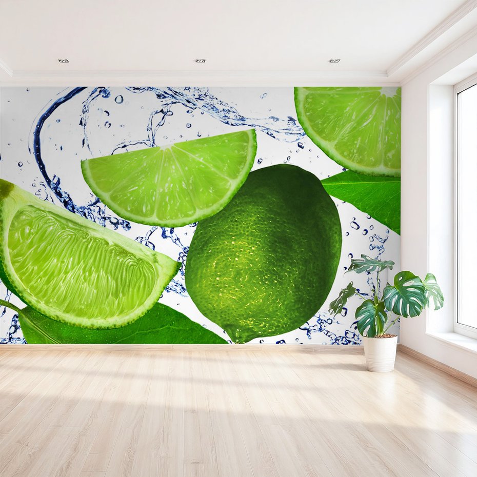 Fototapeta - limonka, owoce, woda