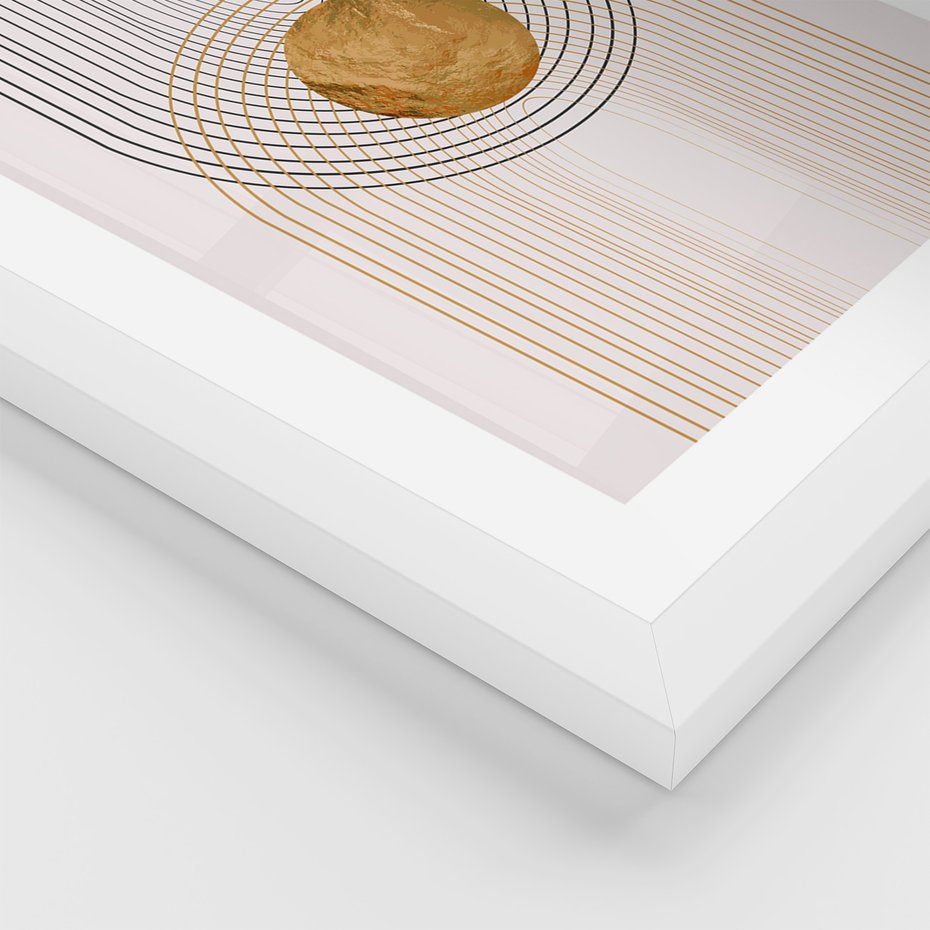 Zestaw obrazy w ramie, plakaty - abstrakcja, geometryczne, linie - rama biała