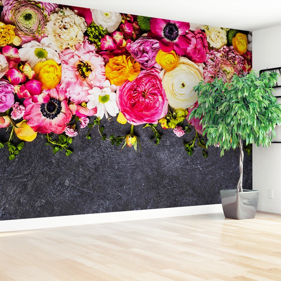 Fototapeta - kwiaty, abstrakcja, kompozycja