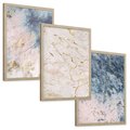 Zestaw obrazy w ramie, plakaty - marmur, złoto, abstrakcja - rama drewno