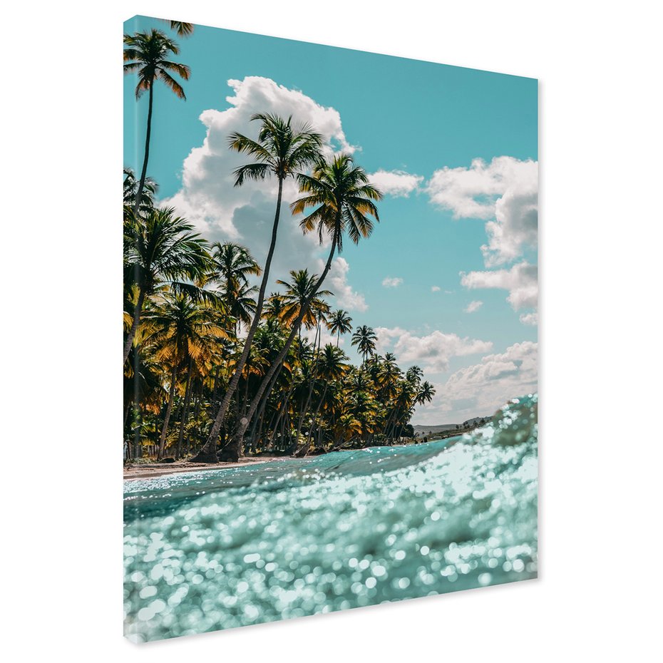 Obraz na płótnie - palmy, plaża, morze