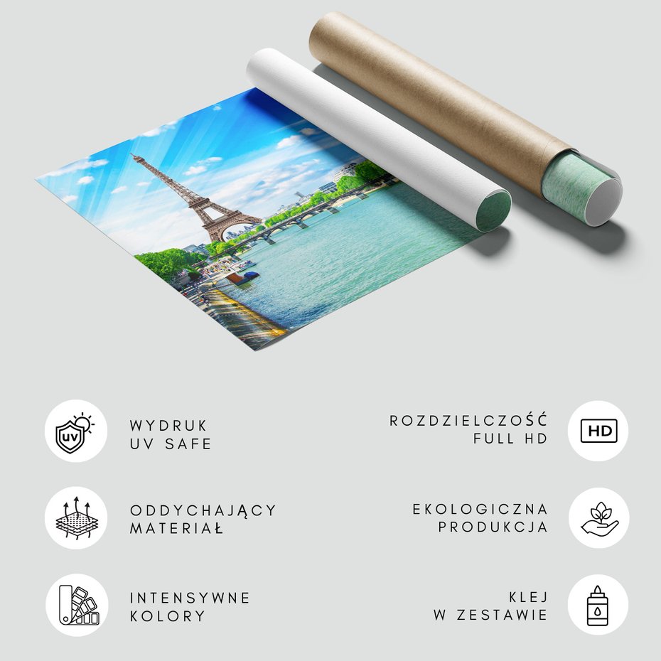 Fototapeta - Paryż, Wieża Eiffla, sekwana