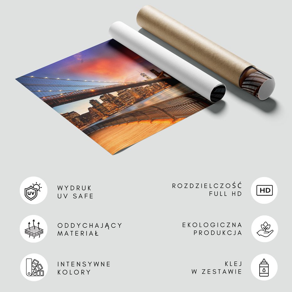 Fototapeta - miasto, most, noc