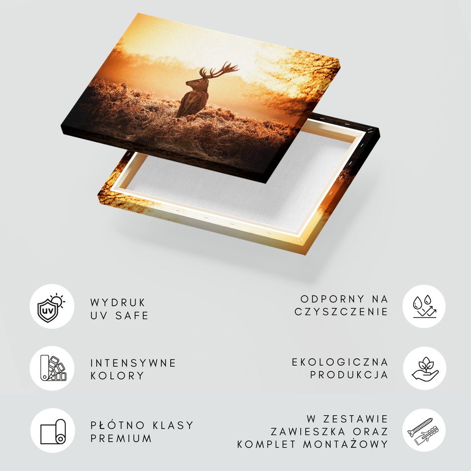 Obraz na płótnie - jeleń, natura, krajobraz