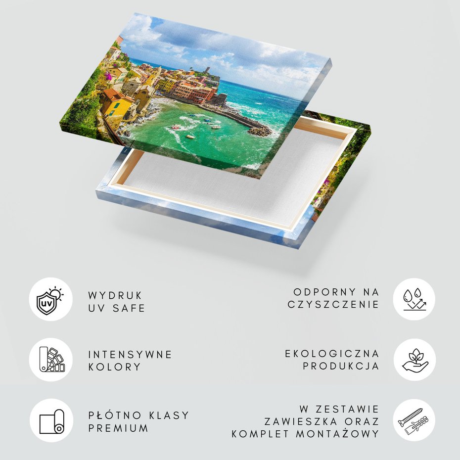 Obraz na płótnie - miasto, morze, kolorowe