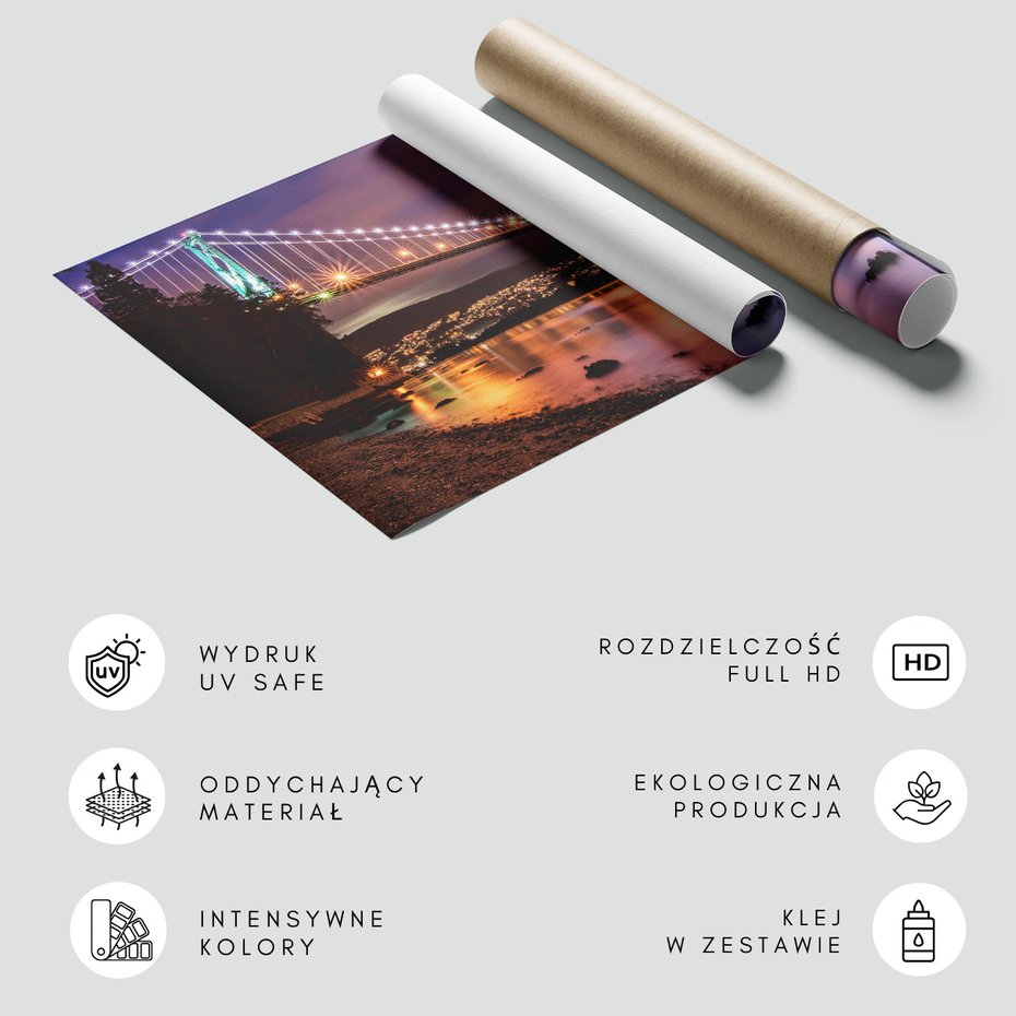 Fototapeta - most, noc, miasto