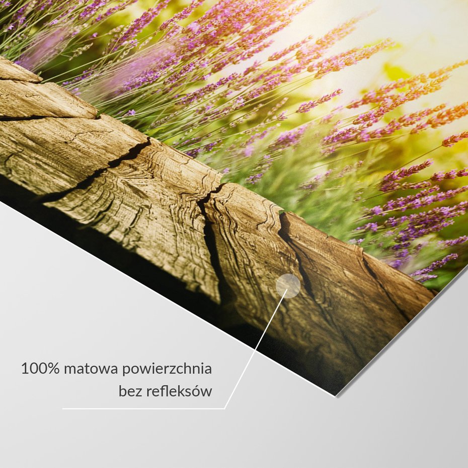 Fototapeta - lawenda, kwiaty, drewno