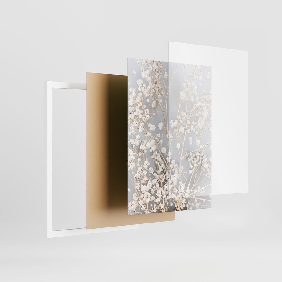 Zestaw obrazy w ramie, plakaty - kwiaty,kawa,tekst - rama biała