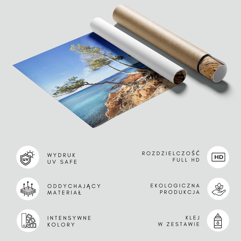 Fototapeta - plaża, morze, drzewa