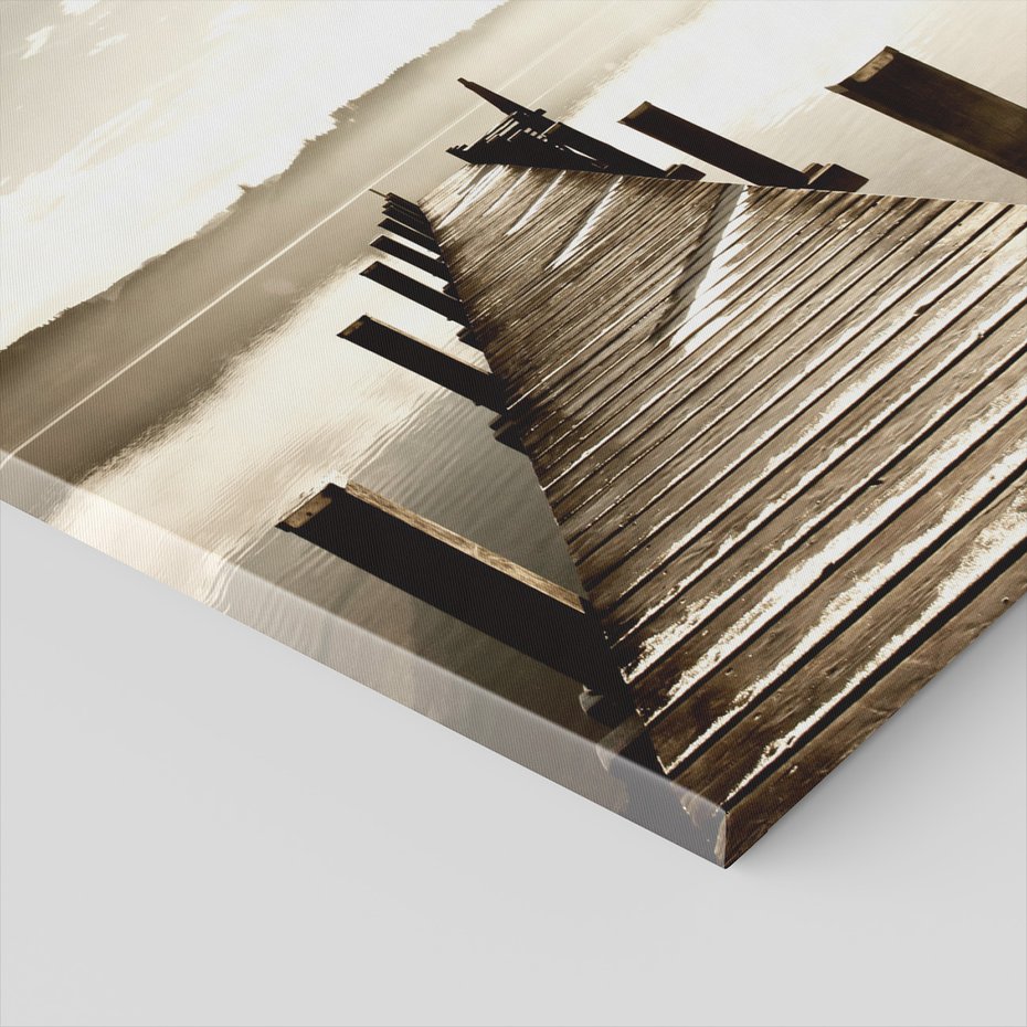 Obraz na płótnie - jezioro, pomost, woda