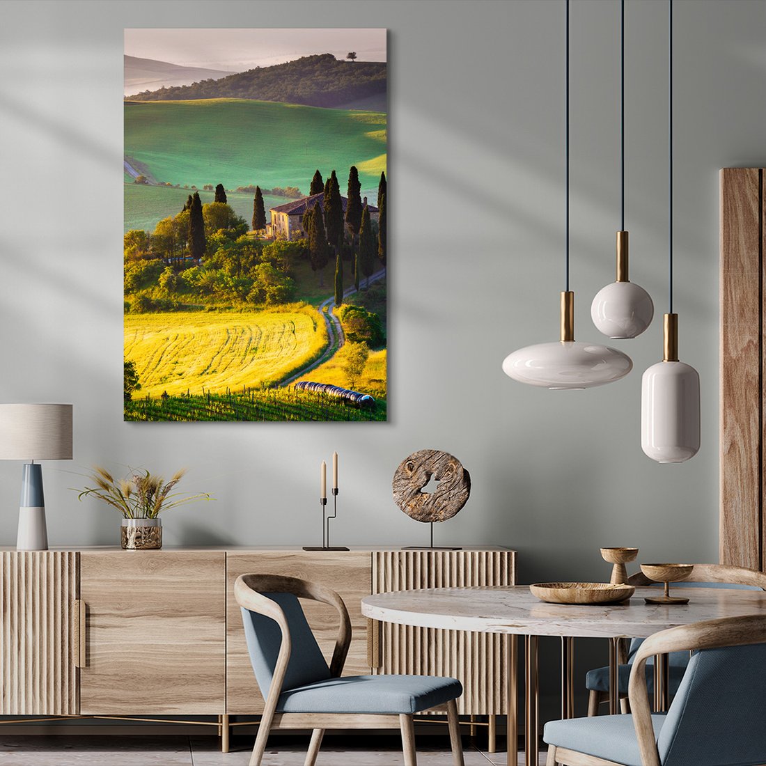 Obraz na płótnie - Toskania, krajobraz, dom