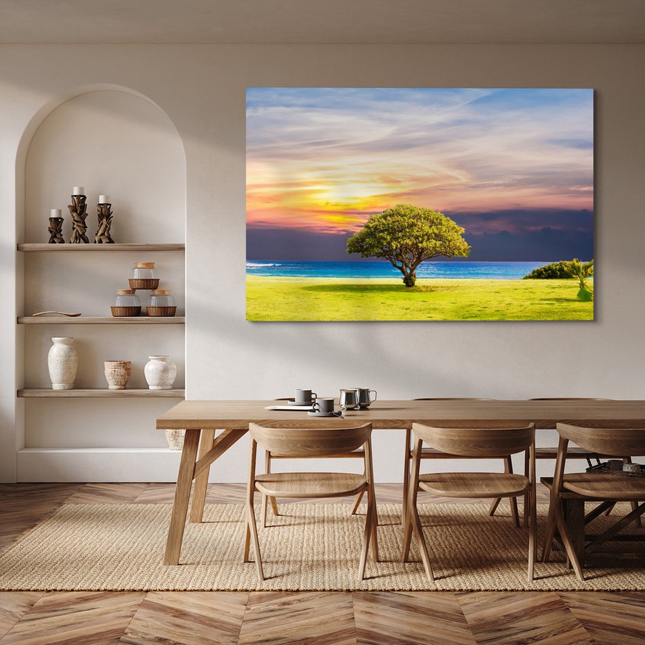 Obraz na płótnie - plaża, morze, drzewo