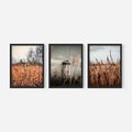 Zestaw obrazy w ramie, plakaty - krajobraz, wiatrak, natura - rama czarna