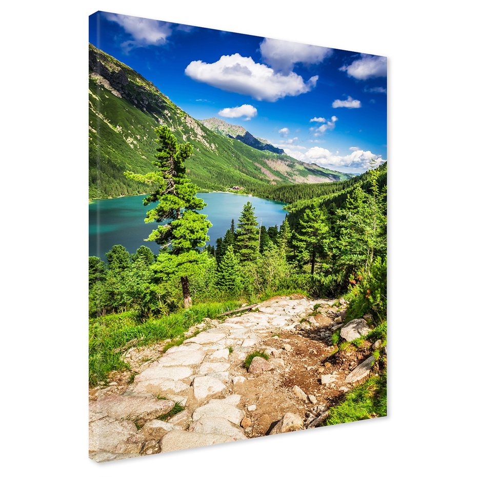 Obraz na płótnie - góry, jezioro, las