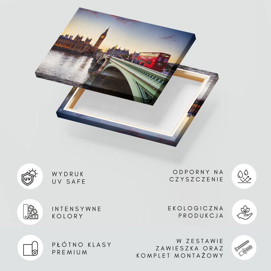 Obraz na płótnie - Londyn, Big Ben, autobus