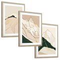 Zestaw obrazy w ramie, plakaty - góry, abstrakcja, złoto - rama drewno