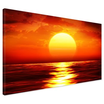 Obraz na płótnie - zachód słońca, morze, niebo