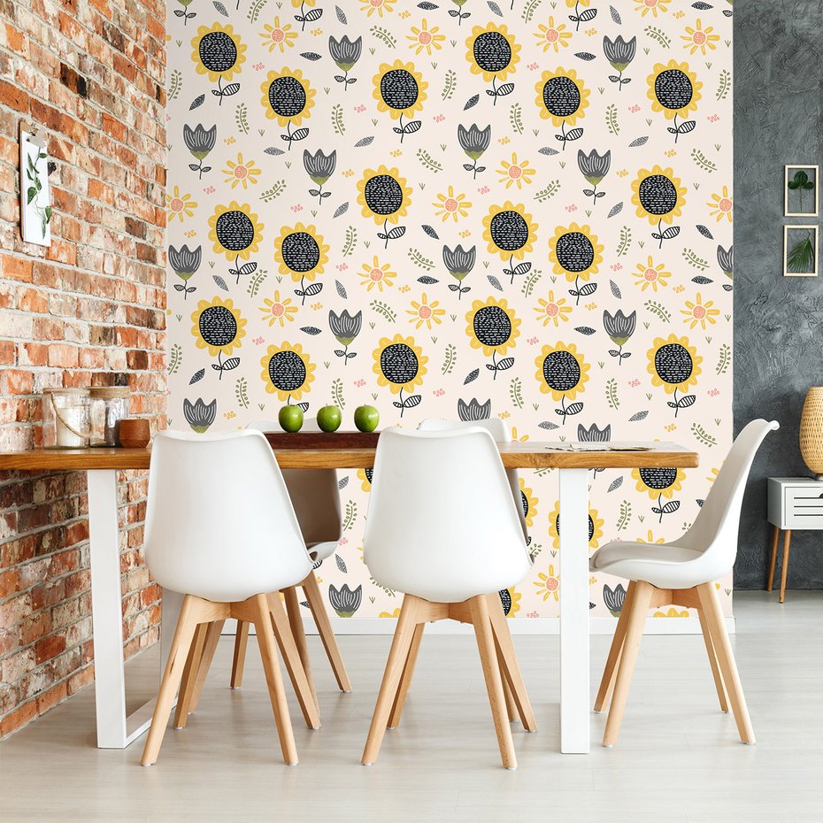 Tapeta - słonecznik, kwiat, liście