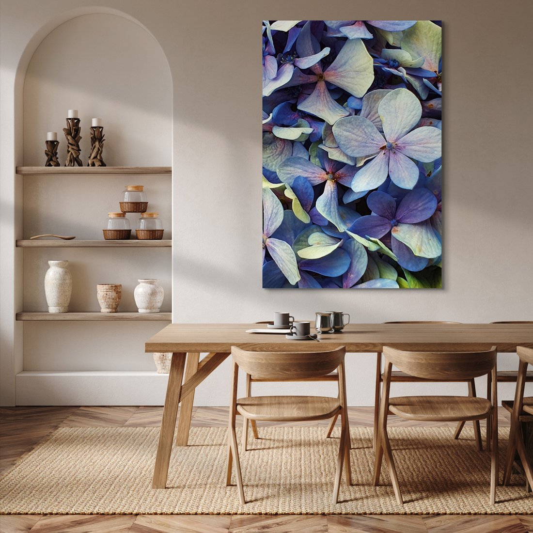 Obraz na płótnie - kwiaty, hortensje, płatki
