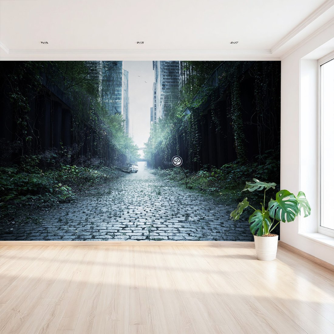 Fototapeta - miasto, ruina, zieleń