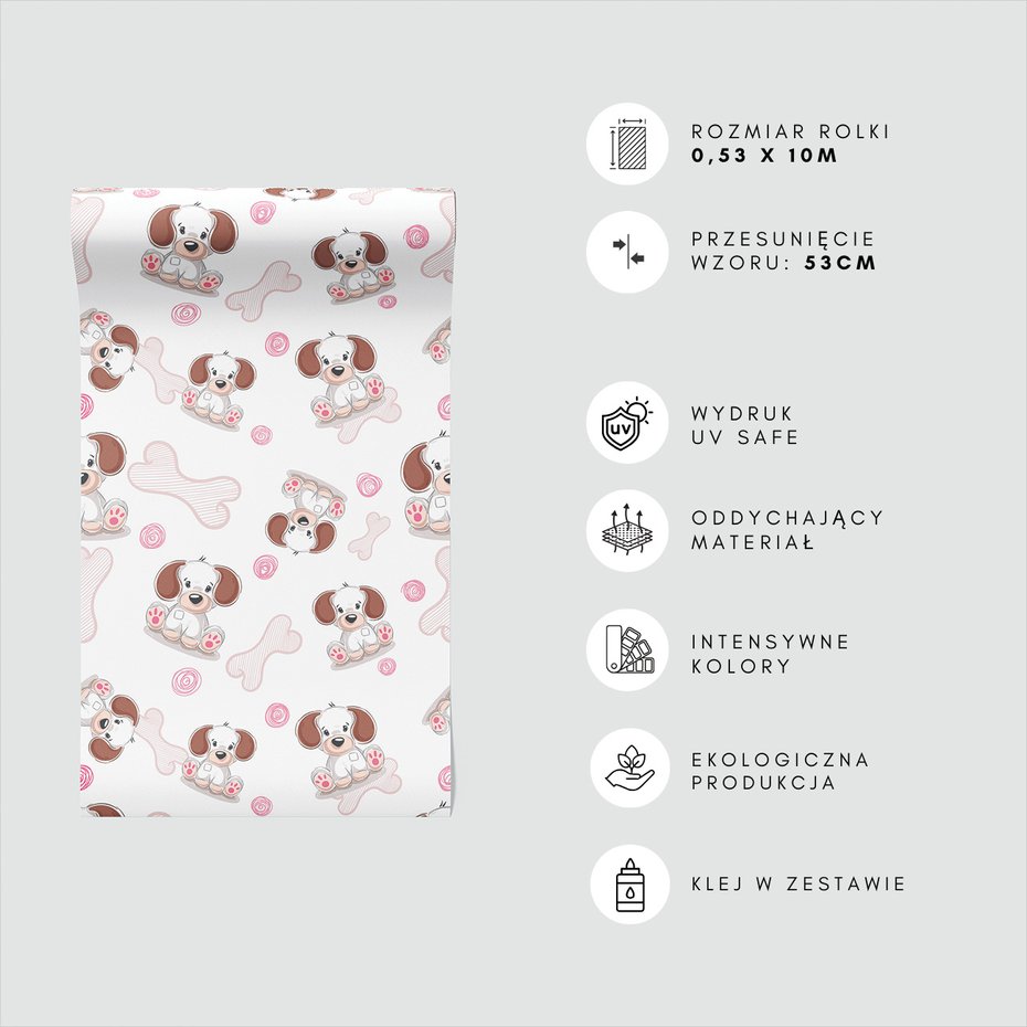 Tapeta - dziecięca, pies, kość,
